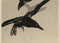 Maki Sozan, Four crows flying in a snowstorm - 20th century - Museum of Fine Arts